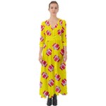 Pink Gift Boxes Yellow Button Up Boho Maxi Dress