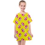 Pink Gift Boxes Yellow Kids  One Piece Chiffon Dress