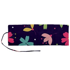 Colorful Floral Roll Up Canvas Pencil Holder (m) by hanggaravicky2