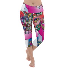 Decorative Elephant Lightweight Velour Capri Yoga Leggings by artworkshop