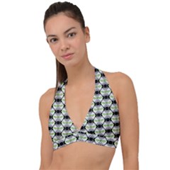 Hackers Town Void Mantis Hexagon Agender Pride Flag Halter Plunge Bikini Top by WetdryvacsLair