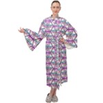 Hackers Town Void Mantis Hexagon Bigender Pride Flag Maxi Velour Kimono
