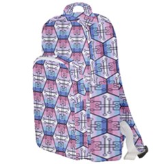 Hackers Town Void Mantis Hexagon Bigender Seven 7 Stripe Pride Flag Double Compartment Backpack by WetdryvacsLair