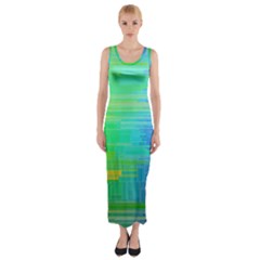 Colors-rainbow-chakras-style Fitted Maxi Dress by Jancukart