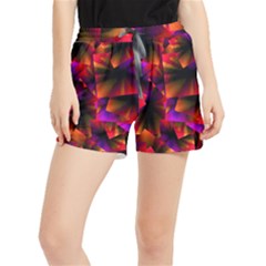 Squares Motif Geometric Pattern Women s Runner Shorts by dflcprintsclothing