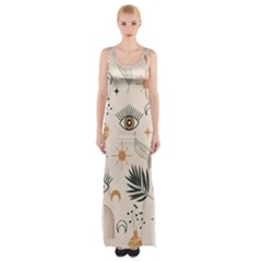 Bohemian Eye Thigh Split Maxi Dress by HWDesign