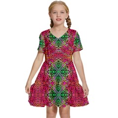 Cheetah Dreams Kids  Short Sleeve Tiered Mini Dress by Thespacecampers