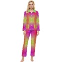 Mirrored Energy Womens  Long Sleeve Velvet Pocket Pajamas Set View1