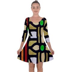 Abstract-0001 Quarter Sleeve Skater Dress by nate14shop