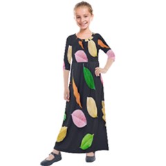 Autumn-b 001 Kids  Quarter Sleeve Maxi Dress by nate14shop