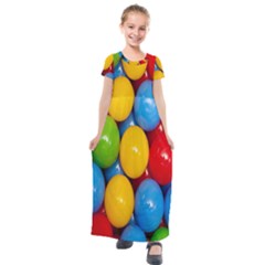 Background-b 001 Kids  Short Sleeve Maxi Dress by nate14shop