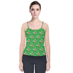 Christmas-b 002 Velvet Spaghetti Strap Top