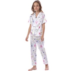 Background-a 007 Kids  Satin Short Sleeve Pajamas Set by nate14shop