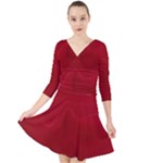 Fabric-b 002 Quarter Sleeve Front Wrap Dress