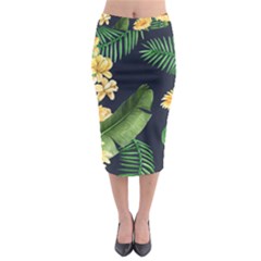 Sea Of Yellow Flowers Midi Pencil Skirt by HWDesign
