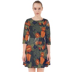 Orange Leaves Smock Dress by HWDesign