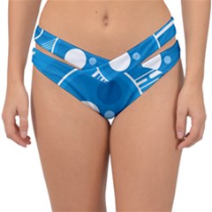 Background-blue-modern-creative Double Strap Halter Bikini Bottom by Jancukart