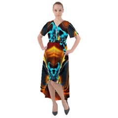 Duck-crazy-duck-abstract Front Wrap High Low Dress by Jancukart