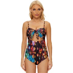 Lighting Knot Front One-piece Swimsuit