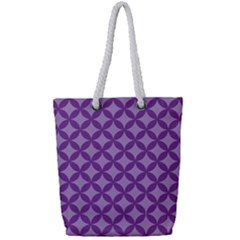 Purple-background Full Print Rope Handle Tote (small) by nate14shop