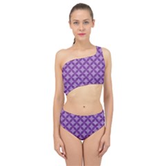 Purple-background Spliced Up Two Piece Swimsuit by nate14shop