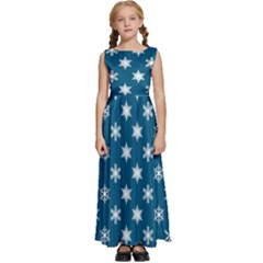 Snowflakes 001 Kids  Satin Sleeveless Maxi Dress by nate14shop