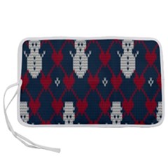 Christmas-seamless-knitted-pattern-background 004 Pen Storage Case (m) by nate14shop
