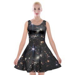 James Webb Space Telescope Deep Field Velvet Skater Dress by PodArtist