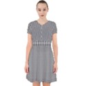 Soot Black and White Handpainted Houndstooth Check Watercolor Pattern Adorable in Chiffon Dress View1
