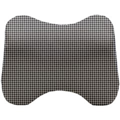 Soot Black And White Handpainted Houndstooth Check Watercolor Pattern Head Support Cushion by PodArtist