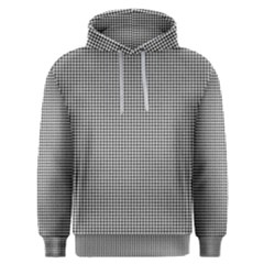 Soot Black And White Handpainted Houndstooth Check Watercolor Pattern Men s Overhead Hoodie
