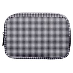 Soot Black And White Handpainted Houndstooth Check Watercolor Pattern Make Up Pouch (small)