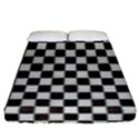 Large Black and White Watercolored Checkerboard Chess Fitted Sheet (Queen Size) View1