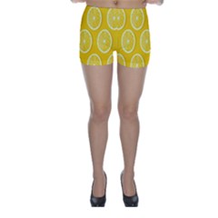 Lemon-fruits-slice-seamless-pattern Skinny Shorts by nate14shop