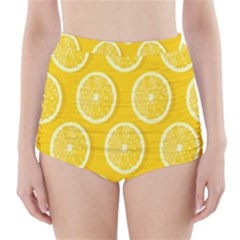 Lemon-fruits-slice-seamless-pattern High-waisted Bikini Bottoms by nate14shop