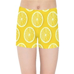 Lemon-fruits-slice-seamless-pattern Kids  Sports Shorts by nate14shop