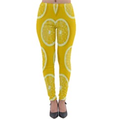 Lemon-fruits-slice-seamless-pattern Lightweight Velour Leggings by nate14shop