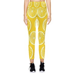 Lemon-fruits-slice-seamless-pattern Pocket Leggings  by nate14shop