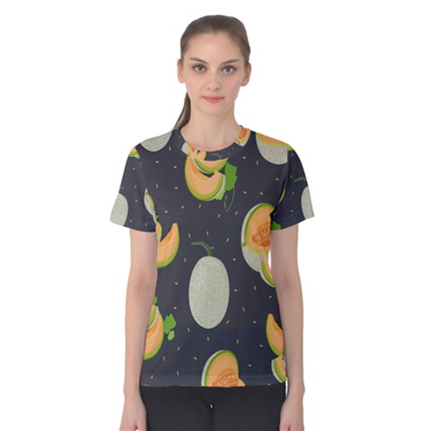 Melon-whole-slice-seamless-pattern Women s Cotton Tee by nate14shop
