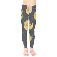 Melon-whole-slice-seamless-pattern Kids  Leggings by nate14shop