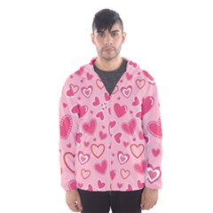 Scattered-love-cherry-blossom-background-seamless-pattern Men s Hooded Windbreaker by nate14shop