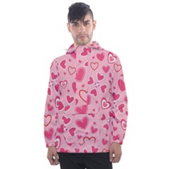 Scattered-love-cherry-blossom-background-seamless-pattern Men s Front Pocket Pullover Windbreaker by nate14shop