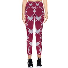 Christmas-seamless-knitted-pattern-background Pocket Leggings  by nate14shop