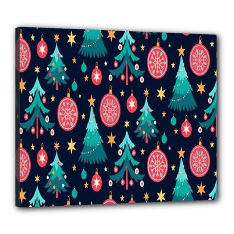 Hand-drawn-flat-christmas-pattern Canvas 24  X 20  (stretched) by nate14shop