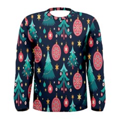 Hand-drawn-flat-christmas-pattern Men s Long Sleeve Tee by nate14shop