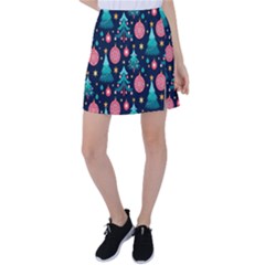 Hand-drawn-flat-christmas-pattern Tennis Skirt