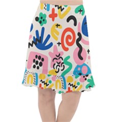 Popping Colors Fishtail Chiffon Skirt by HWDesign