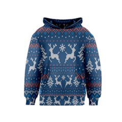 Knitted-christmas-pattern 001 Kids  Pullover Hoodie by nate14shop