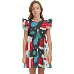 Pack-christmas-patterns Kids  Winged Sleeve Dress by nate14shop