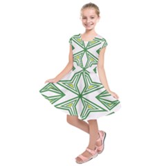 Abstract Pattern Geometric Backgrounds Kids  Short Sleeve Dress by Eskimos